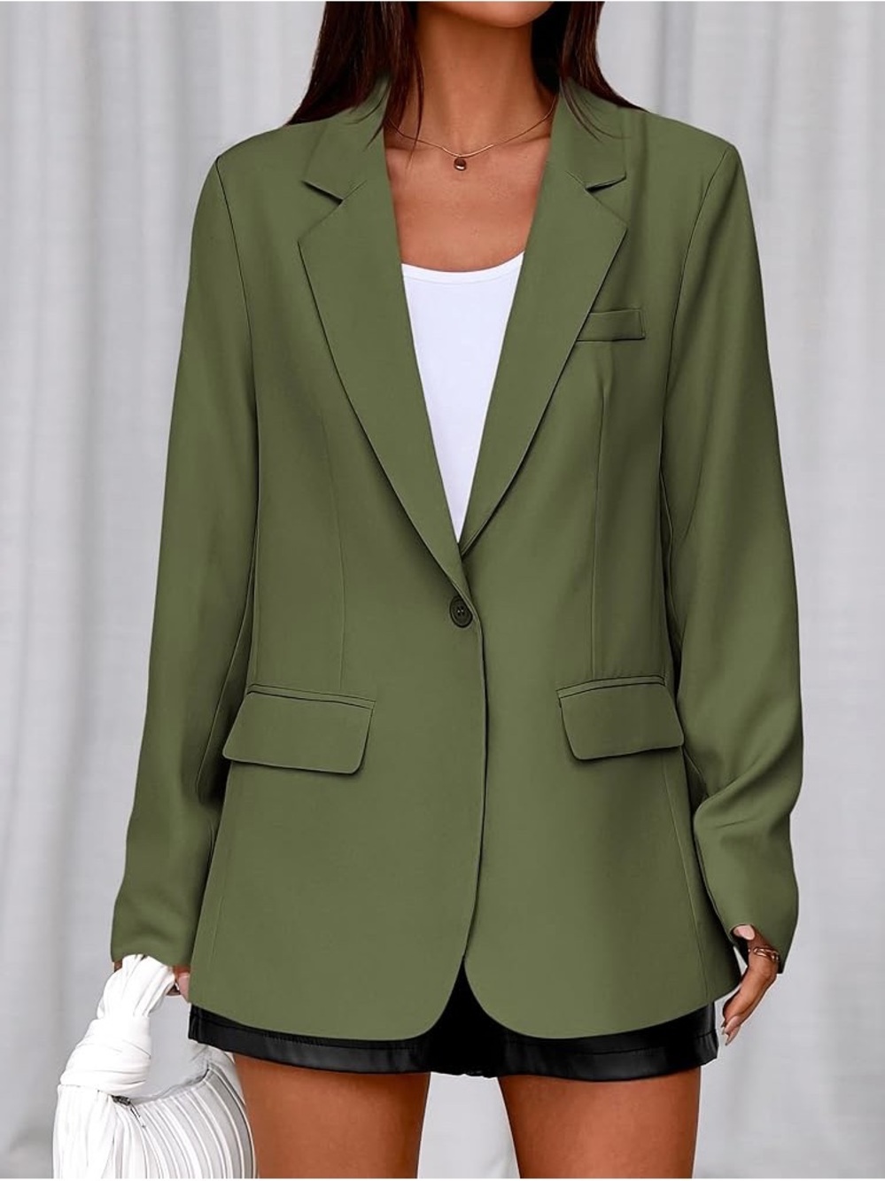 NWT Odd Muse The Ultimate Muse Blazer Olive Green Oversized Jacket Size Medium - Picture 1 of 10